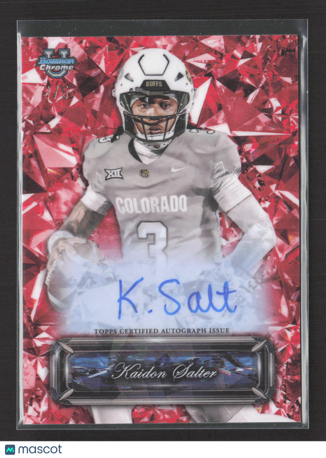 2025 Bowman U Chrome Sapphire Selections Kaidon Salter #SS-KS Red 1/5 Auto