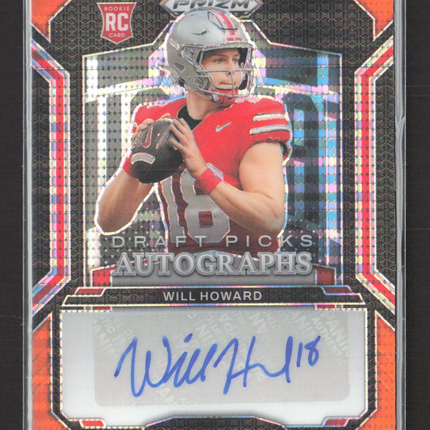 2025 Panini Prizm Draft Picks Will Howard #DPA-WHD Orange RC 30/35 Auto