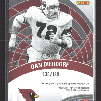 2025 Panini Revolution Football Dan Dierdorf #AGH-DDF 030/199 Auto