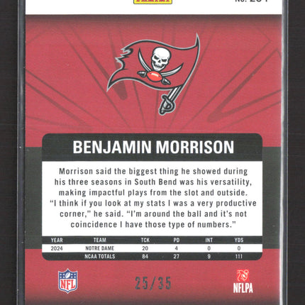2025 Panini Revolution Football Benjamin Morrison #204 Pink RC 25/35