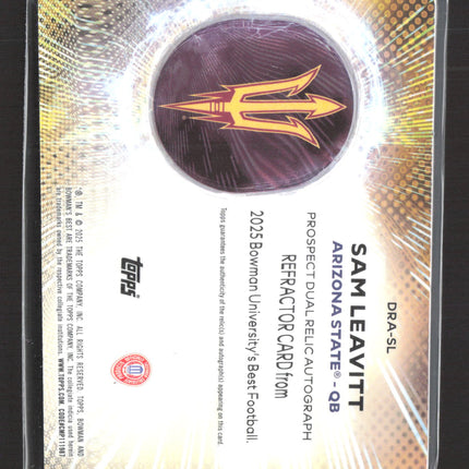 2025 Topps Bowman University's Best Football Sam Leavitt #DRA-SL Patch Auto