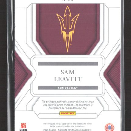 2025 Panini National Treasures Collegiate Sam Leavitt #99 66/69 RC Patch Auto