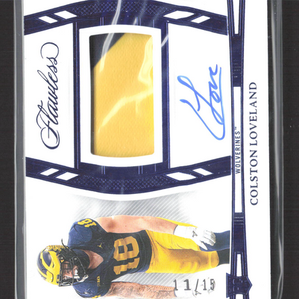 2025 Panini Flawless Collegiate Colston Loveland #RPAH-CLD 11/15 Patch Auto