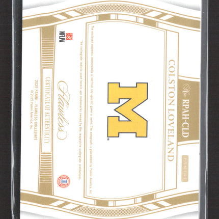 2025 Panini Flawless Collegiate Colston Loveland #RPAH-CLD 11/15 Patch Auto