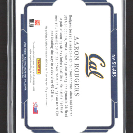 2025 Panini National Treasures Collegiate Aaron Rodgers #SIL-ARS 1/1 Patch