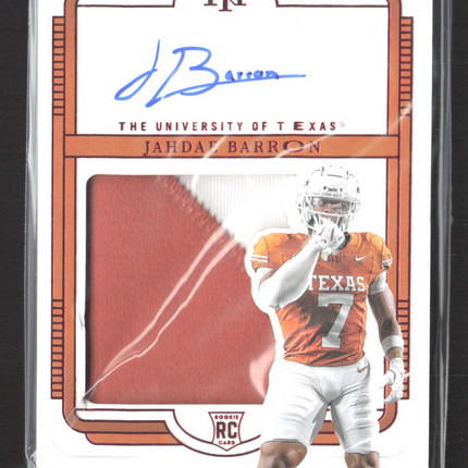 2025 Panini National Treasures Collegiate Jahdae Barron #114 RC Patch Auto /11