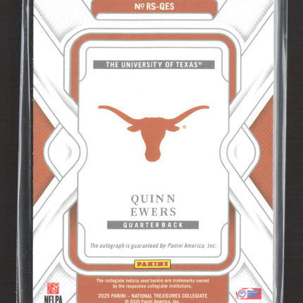 2025 Panini National Treasures Collegiate Quinn Ewers #RS-QES RC 05/10 Auto