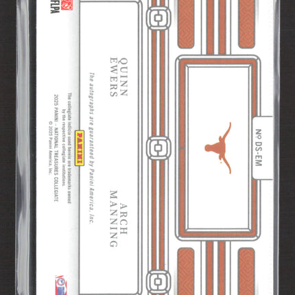 2025 National Treasures Quinn Ewers Arch Manning #DS-EM 05/15 RC Auto