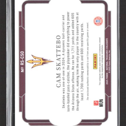 2025 Panini National Treasures Collegiate Cam Skattebo #RS-CSO RC Patch /75