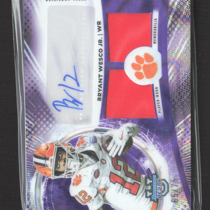 2025 Bowman University's Best Football Bryant Wesco Jr. #DRA-BW Patch Auto /75