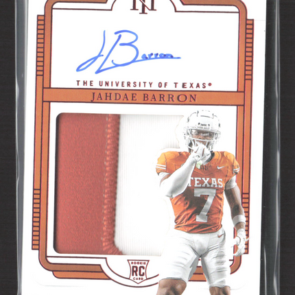 2025 Panini National Treasures Collegiate Jahdae Barron #114 Patch Auto /11