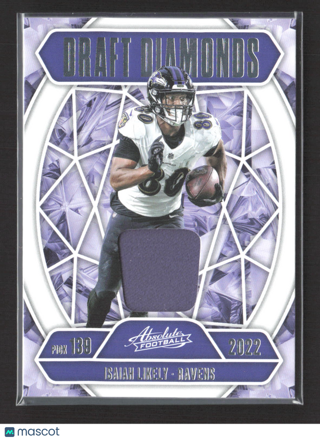 2025 Panini Absolute Football Draft Diamonds Isaiah Likely #DDJ-ILI Patch