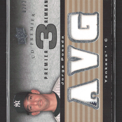 2008 Upper Deck Premier Premier 3 Remnants Jorge Posada #PR3-PO 02/25 Patch