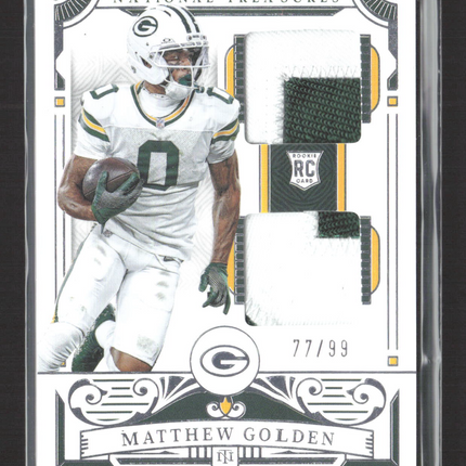 2026 Panini National Treasures Matthew Golden #7 RC 77/99 Dual Patch