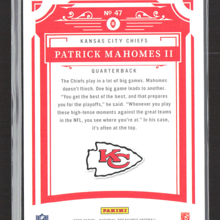 2026 Panini National Treasures Patrick Mahomes II #47 37/99