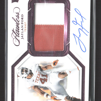2024 Panini Flawless Collegiate Jaylan Ford #145 Patch Auto 1/3