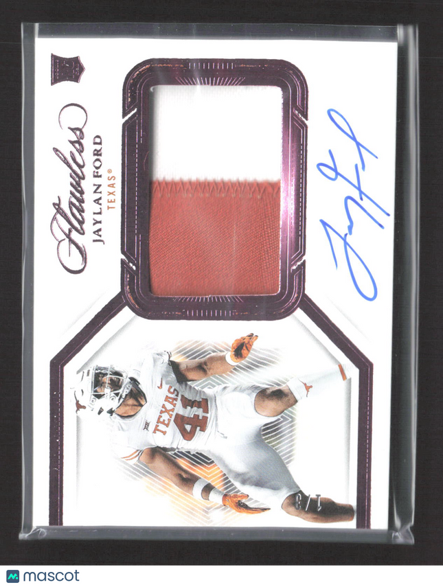 2024 Panini Flawless Collegiate Jaylan Ford #145 Patch Auto 1/3