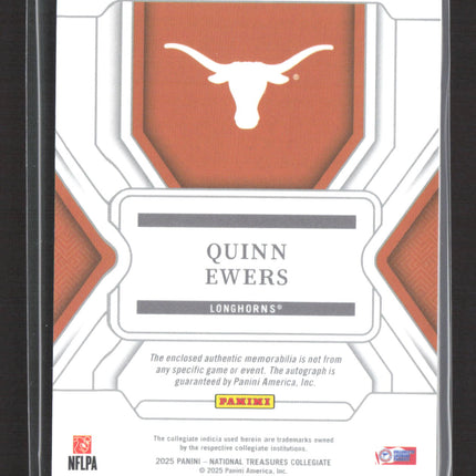 2025 Panini National Treasures Collegiate Quinn Ewers #54 Patch RC 38/39 Auto