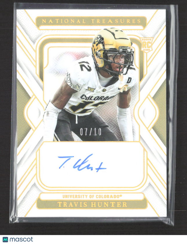 2025 Panini National Treasures Collegiate Travis Hunter #RS-THR 07/10 RC Auto