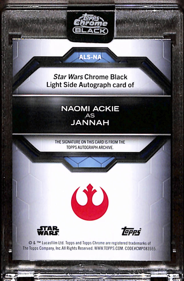 2022 Topps Chrome Black Star Wars Naomi Ackie as Jannah Orange /25 Auto #ALS-NA