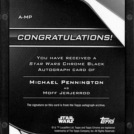 Topps Star Wars Chrome Black Michael Pennington as Moff Jerjerrod Gold Auto /50