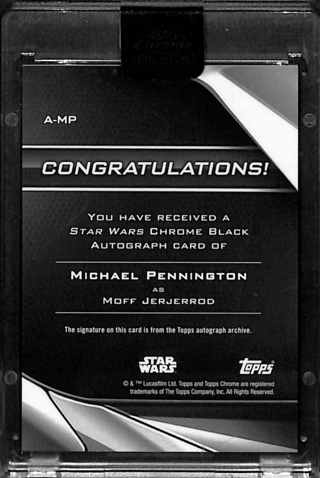 Topps Star Wars Chrome Black Michael Pennington as Moff Jerjerrod Gold Auto /50