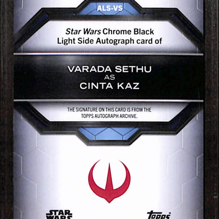 2023 Topps Chrome Black Star Wars Varada Sethu as Cinta Kaz Gold Auto /50
