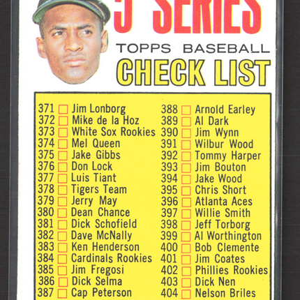 1967 Topps Roberto Clemente #361 Checklist