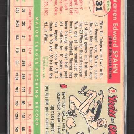 1955 Topps Warren Spahn #31