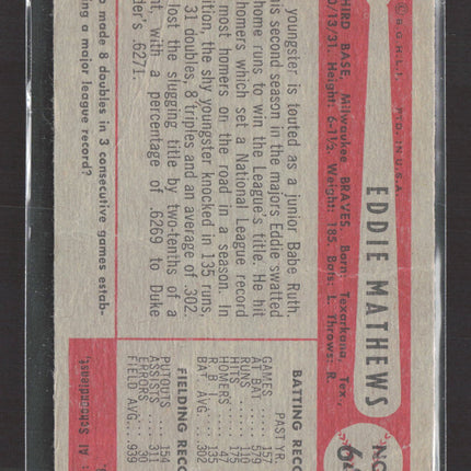 1954 Topps Eddie Mathews #64