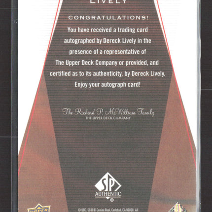 2023 Upper Deck SP Authentic Rookie Dereck Lively II #03T-DL 238/299 Auto