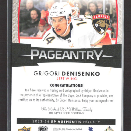 2024 Upper Deck SP Authentic Pageantry Grigori Denisenko #P-42 Auto