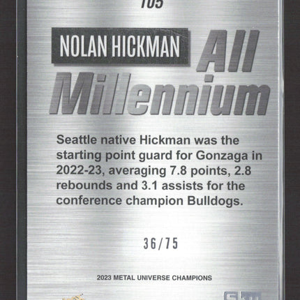 2022 SkyBox Metal Universe Champions All Millennium Nolan Hickman #105 36/75