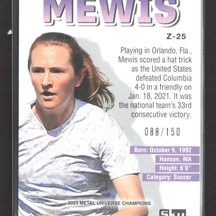2023 SkyBox Metal Universe Champions Z-Force Sam Mewis #Z-25 088/150