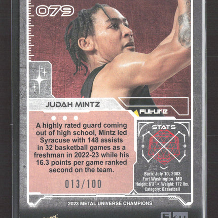 2023 SkyBox Metal Universe Champions PMG Judah Mintz #079 Red 013/100