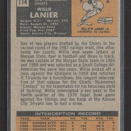 1971 Topps Willie Lanier #114