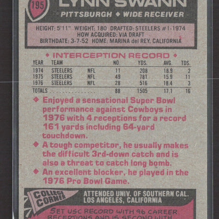 1977 Topps Lynn Swann #195