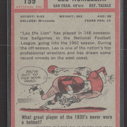 1962 Topps Leo Nomellini #159