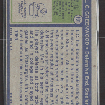 1972 Topps L.C. Greenwood #101