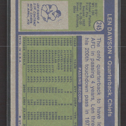 1972 Topps Len Dawson #245