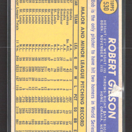 1970 Topps Bob Gibson #530