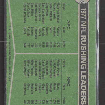 1978 Topps Walter Payton Mark van Eeghen #333