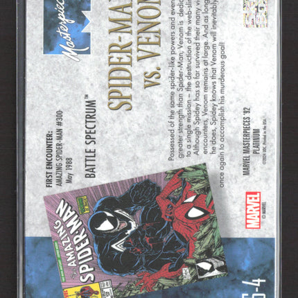 2024 Marvel Masterpieces Platinum Battle Spectrum #BS-4 Spider Man Vs Venom