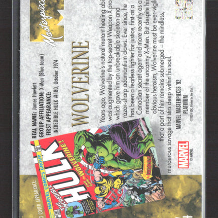 2024 Upper Deck Marvel Masterpieces '92 Platinum Wolverine #94