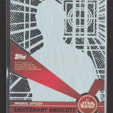 2015 Topps Star Wars High Tek #47 Lieutenant Endicott Gold /50