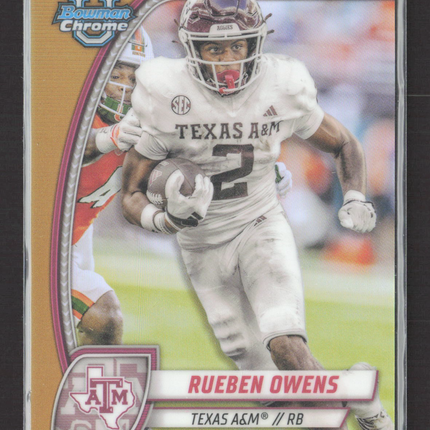 2024 Bowman Chrome University Rueben Owens #76 Gold Refractor /50