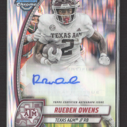2024 Bowman University Chrome Rueben Owens #PA-RO Stealth Refractor Auto
