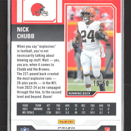 2024 Panini Contenders Optic Prizm Nick Chubb #12 Gold 19/50