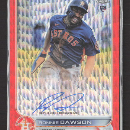 2022 Topps Chrome Ronnie Dawson #RA-RDA Orange Wave Refractor RC Auto /25