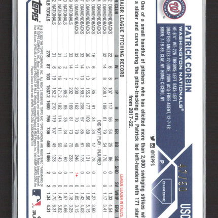 2023 Topps Chrome Update Series Patrick Corbin #USC70 Gold Speckle 47/50